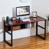 Computer Desk with Bookshelf, Modern Office Desk with Storage Shelves - The Linen House