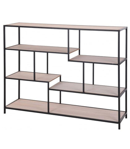 Console Table Black Metal and Wood - The Linen House