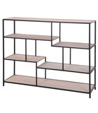 Console Table Black Metal and Wood - The Linen House