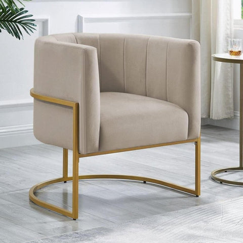 Contemporary Armchair with Metal Frame - Durable & Stylish Seating - The Linen House