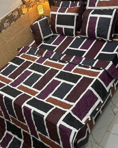 Contemporary Home Printed Bedspread Set – 7 Pcs - The Linen House