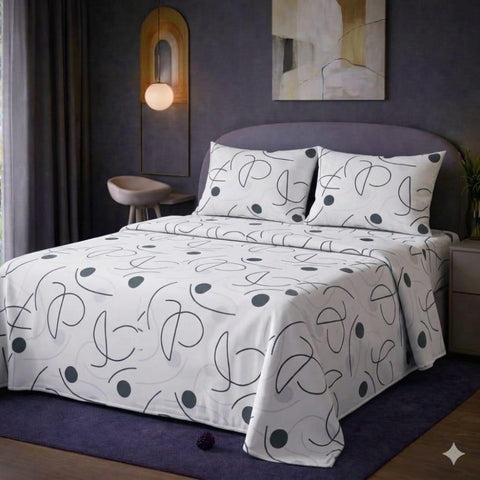 Contemporary Minimal Printed Bed Sheet - The Linen House