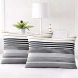 Contemporary Stripe Pattern Pillow Cover (Pack of 2) - The Linen House