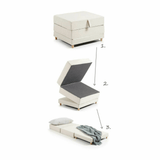 Convertible Ottoman Sleeper Bed - The Linen House