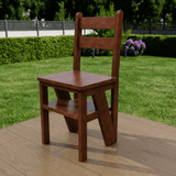 Convertible Wooden Ladder Chair – 2-in-1 Folding Step Ladder & Chair - The Linen House