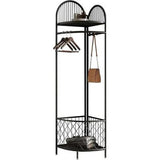 Corner clothing rack with storage basket - The Linen House