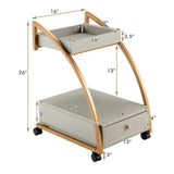 Costway Rolling End Table with Storage Drawer Tray - The Linen House