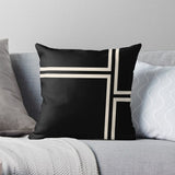 Cotton Cushion - Black With White - The Linen House