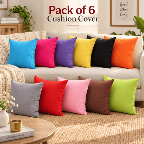 Cotton Cushion Cover ( pack of 6 ) - The Linen House