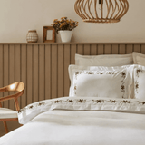 Cotton satin Bamboo Embroidery Duvet Set - The Linen House