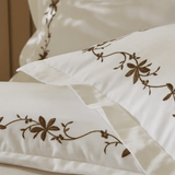 Cotton satin Bamboo Embroidery Duvet Set - The Linen House