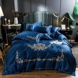 Cotton Satin Bed Linens Embroidery Duvet Set - The Linen House