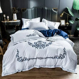 Cotton Satin Bed Linens Embroidery Duvet Set - The Linen House