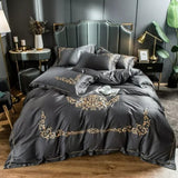 Cotton Satin Bed Linens Embroidery Duvet Set - The Linen House