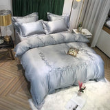 Cotton Satin Embroidery Duvet Set - The Linen House