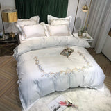 Cotton Satin Embroidery Duvet Set - The Linen House