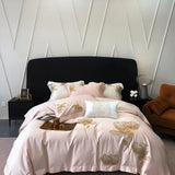 Cotton Satin Flower Embroidery Duvet Set - The Linen House