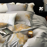 Cotton Satin Flower Embroidery Duvet Set - The Linen House
