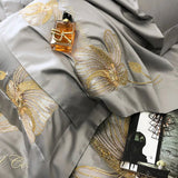 Cotton Satin Flower Embroidery Duvet Set - The Linen House