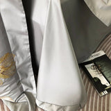 Cotton Satin Flower Embroidery Duvet Set - The Linen House