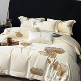 Cotton Satin Flower Embroidery Duvet Set - The Linen House