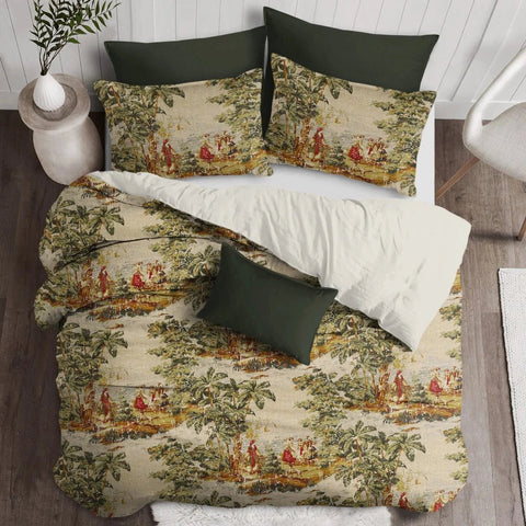 Countryside Charm Duvet Set – Vintage Red Floral Bedding with Classic Print - The Linen House