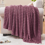 Cozy Textured Fleece Throw Blanket - The Linen House