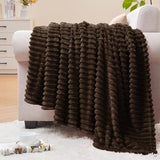 Cozy Textured Fleece Throw Blanket - The Linen House