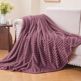 Cozy Textured Fleece Throw Blanket - The Linen House