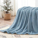 Cozy Textured Fleece Throw Blanket - The Linen House