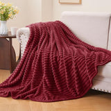 Cozy Textured Fleece Throw Blanket - The Linen House