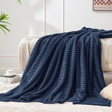 Cozy Textured Fleece Throw Blanket - The Linen House