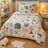 Cute Farm Animals Kids Bedsheet - The Linen House