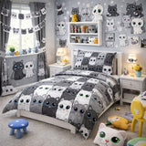 Cute Grey & White Cartoon Cats Kids Bedsheet - The Linen House