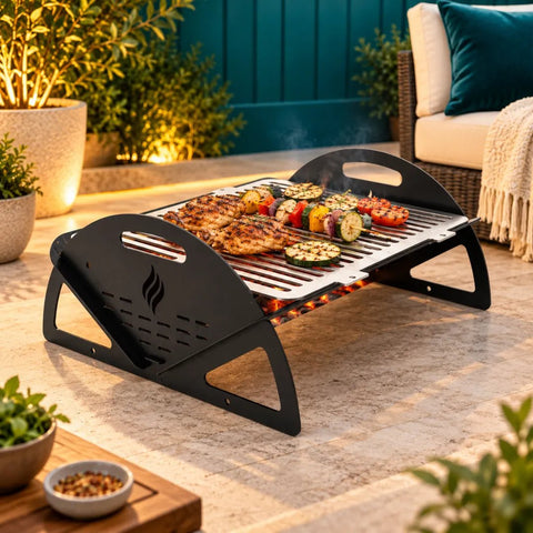 D Shape B.B.Q Grill & Fire Pit - The Linen House