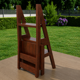 Convertible Wooden Ladder Chair – 2-in-1 Folding Step Ladder & Chair