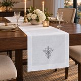 Classic Embroidered Cotton Table Runner