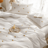 Daisy Flower Embroidered Elegance - The Linen House