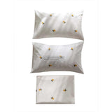 Daisy Flower Embroidery Duvet Cover Set - The Linen House