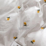 Daisy Flower Embroidery Duvet Cover Set - The Linen House