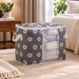 Daisy Print Foldable Storage Bag with Clear Window & Handles - The Linen House