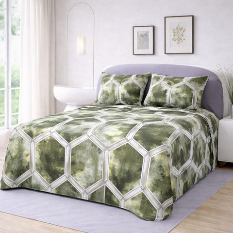 Dark Skeleton Dragon Printed Bedsheet (3pcs) - The Linen House