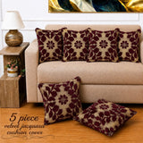 Decorative Burgundy Velvet Cushion Cover(Pack of 5) - The Linen House