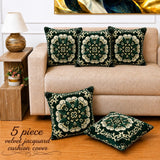 Decorative Emerald Green Velvet Cushion Cover(Pack of 5) - The Linen House