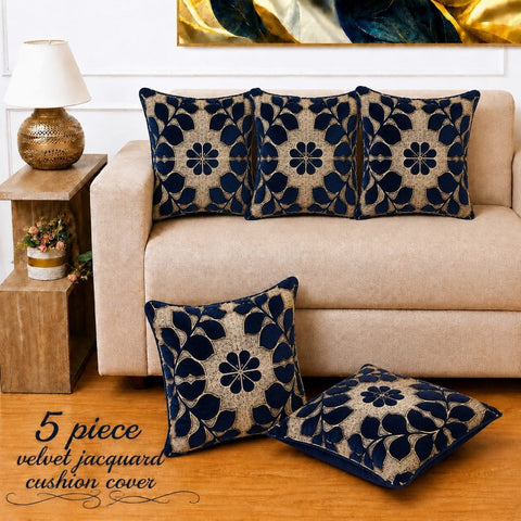 Decorative Navy Blue Velvet Cushion Cover(Pack of 5) - The Linen House
