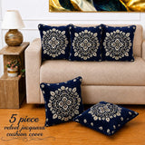 Decorative Navy Blue Velvet Cushion Cover(Pack of 5) - The Linen House