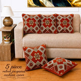 Decorative Rust Orange Velvet Cushion Cover(Pack of 5) - The Linen House