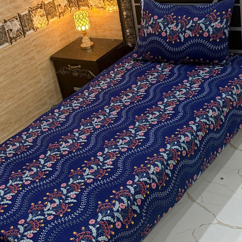 Designer Floral Wave Print Bedsheet – Single Size (Pack of 2) - The Linen House