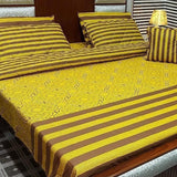 Designer Mustard Yellow Striped 7Pc Bedspread Set - The Linen House