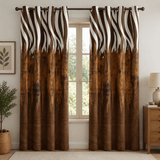 Designer Walnut Grain Blackout Curtains - The Linen House